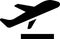 Aeroplane take off icon, sign and symbol