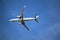 An aeroplane taking off from Manchester Airport