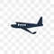 Aeroplane vector icon isolated on transparent background, Aeroplane transparency concept can be used web and mobile