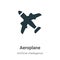 Aeroplane vector icon on white background. Flat vector aeroplane icon symbol sign from modern artificial intelligence collection