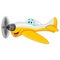 Aeroplane yellow funny cartoon vector illustration