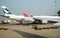 Aeroplanes waiting for departure at airport