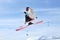 Aeroski: a skier on a high jump