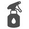 Aerosol with detergent solid icon, car washing concept, Cleaning products sign on white background, Cleaner spray bottle