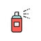 Aerosol spray bottle, spray can flat color line icon.