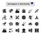 Aerospace and astronomy glyph design icon set.