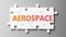 Aerospace complex like a puzzle - pictured as word Aerospace on a puzzle pieces to show that Aerospace can be difficult and needs