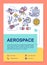 Aerospace industry poster template layout. Cosmos, space exploration. Banner, booklet, leaflet print design with linear