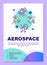 Aerospace industry poster template layout. Cosmos, space exploration. Banner, booklet, leaflet print design with linear