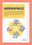 Aerospace industry poster template layout. Cosmos, space exploration. Banner, booklet, leaflet print design with linear
