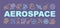 Aerospace word concepts banner. Cosmos exploration and travel. Aviation and space flight. Presentation, website