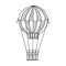 Aerostat or balloon  drawn on a white background with a black liner
