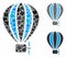 Aerostat balloon Mosaic Icon of Inequal Elements