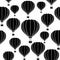 Aerostat balloon. Seamless vector pattern.