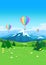 Aerostat in a beautiful landscape