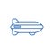 Aerostat line icon concept. Aerostat flat  vector symbol, sign, outline illustration.