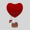 Aerostatic Balloon Heart Love with Saint Valentine