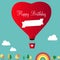 Aerostats heart inscription happy birthday