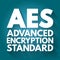 AES - Advanced Encryption Standard acronym, technology concept background