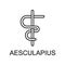 Aesculapius line icon. Element of medicine icon with name for mobile concept and web apps. Thin line Aesculapius icon can be used