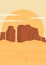 Aesthetic Arizona desert landscape poster with texture.