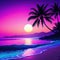 Aesthetic beach synthwave retrowave wallpaper with a cool and vibrant neon