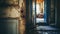 aesthetic blurred home front door interior