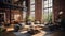 aesthetic blurred loft apartment interior