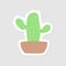 Aesthetic cactus sticker design