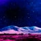 Aesthetic collage wallpaper. Mountains and starry cosmic sky