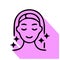 Aesthetic cosmetology line icon, vector pictogram of shiny skin