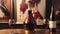 Aesthetic Essence A Breathtaking Oil Painting of a Wine Carafe on National Red Wine Day.AI Generated