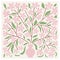 Aesthetic floral retro poster with sakura or apple blossoms. Trendy hand drawn flowers infantile style. Seventies, groovy
