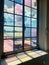 Aesthetic shot of colorful window panes