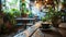 An Aesthetic Studio Coffee Shop Interior Featuring a Coffee Cup and Plant