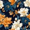 Aesthetically pleasing image of a floral pattern featuring a unique blend of colors and shapes