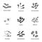 Aetiological factor icons set, simple style