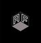 This is AF joint Cube line Letter logo desidn in Black background.