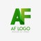 The AF logo with striking colors and gradations, modern and simple for industrial, retail, business, corporate. this FA logo made