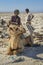 Afar man working in the salt plains in the Danakil Depression in Ethiopia.