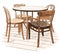 Ð¡afeteria table with four chairs on white