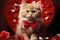 Affectionate kitty Cute kitten with a heart spreading warmth and joy