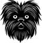 Affenpinscher - black and white isolated icon - vector illustration