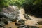 Affluent Waterfall in rain season on island Koh Samui, Thailand