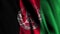 The Afghan flag gracefully waving with a fabric effect
