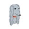 Afghan hound breed, cute dog avatar. Funny puppy face, head portrait. Adorable doggy with long coat. Home companion pup