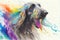 Afghan hound dog portrait long hair
