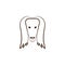Afghan hound icon. One of the dog breeds hand draw icon