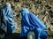 Afghan women wait for a bus in Afghanistan