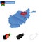 Afghanistan blue Low Poly map with capital Kabul